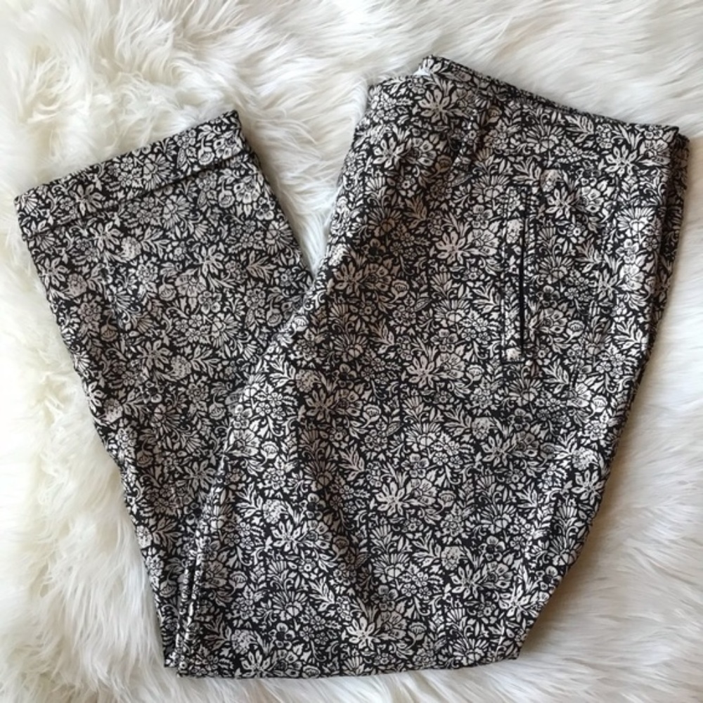 LOFT Floral Cropped Jeans